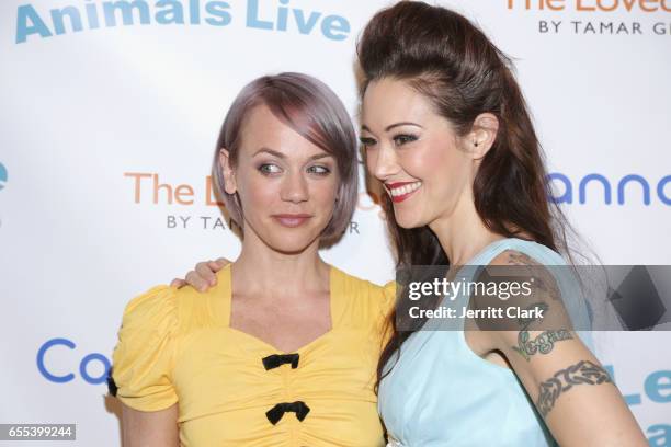 Tonya Kay and Monica Kay attends the Let The Animals Live Gala at The Olympic Collection Banquet & Conference Center on March 19, 2017 in Los...