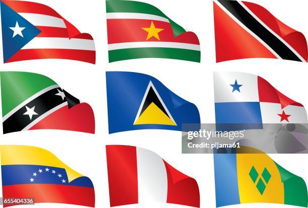 stockillustraties, clipart, cartoons en iconen met vlaggen van de wereld. - suriname