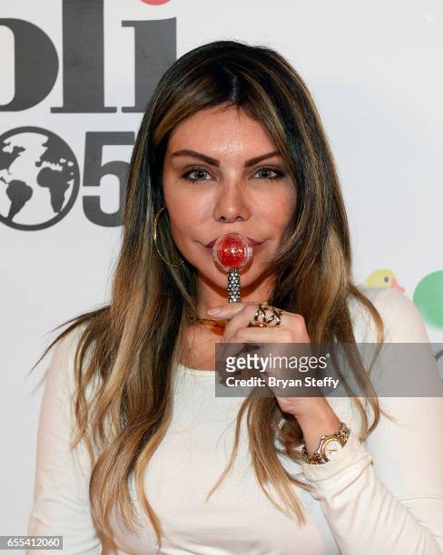 Miss BumBum 2017 Liziane Gutierrez appears at Sugar Factory American Brasserie at the Fashion Show mall as Pitbull's Voli 305 vodka brand's exclusive...
