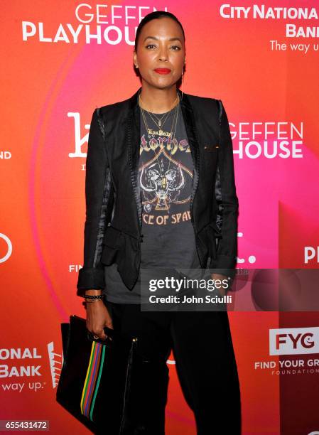 Aisha Tyler attends Geffen Playhouse's 15th Annual Backstage at the Geffen Fundraiser at Geffen Playhouse on March 19, 2017 in Los Angeles,...