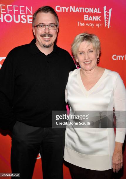 Vince Gilligan and Holly Rice attend Geffen Playhouse's 15th Annual Backstage at the Geffen Fundraiser at Geffen Playhouse on March 19, 2017 in Los...