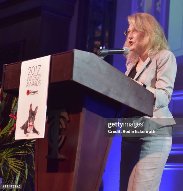 West Hollywood Mayor Lauren Meister speaks onstage at The Tailwaggers Foundation, 2017 Waggy Awards at Taglyan Cultural Complex on March 19, 2017 in...