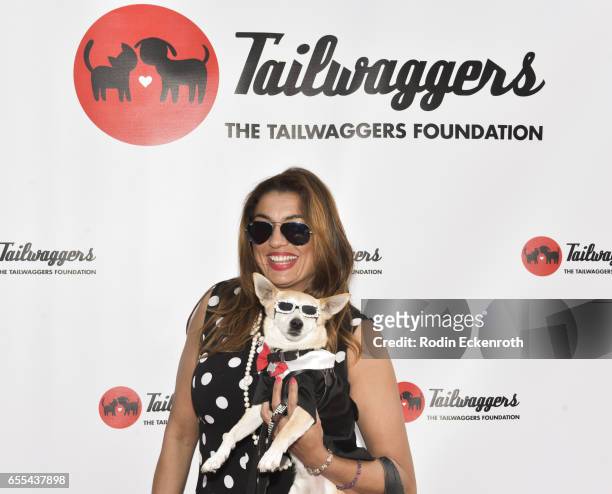 Darth Vader the dog arrives at The Tailwaggers Foundation, 2017 Waggy Awards at Taglyan Cultural Complex on March 19, 2017 in Hollywood, California.