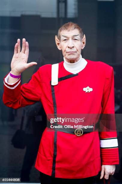 Cosplayer as the Leonard Nimoy Star Trek character Dr Spock during the MCM Birmingham Comic Con at NEC Arena on March 19, 2017 in Birmingham, England.