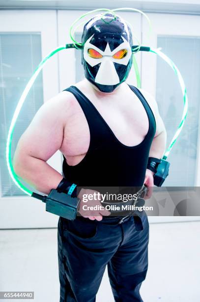 Cosplayer in character as Bane during the MCM Birmingham Comic Con at NEC Arena on March 19, 2017 in Birmingham, England.