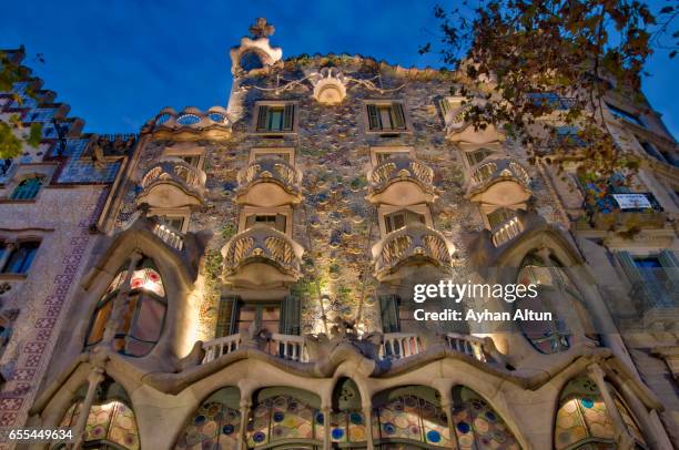 casa batllo modernist house in barcelona, spain - casa museu gaudi stock pictures, royalty-free photos & images