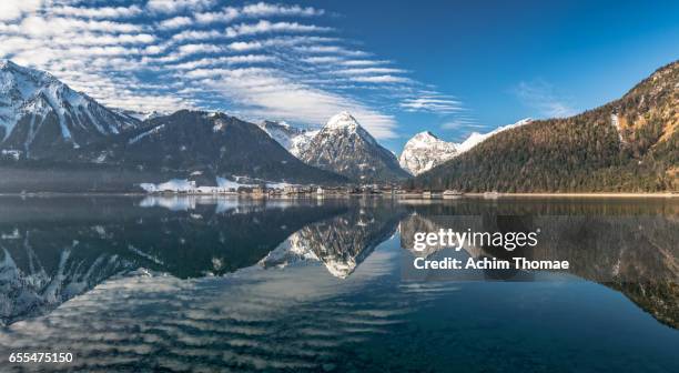 lake achensee, tyrol, austria, europe - schneebedeckt stock pictures, royalty-free photos & images