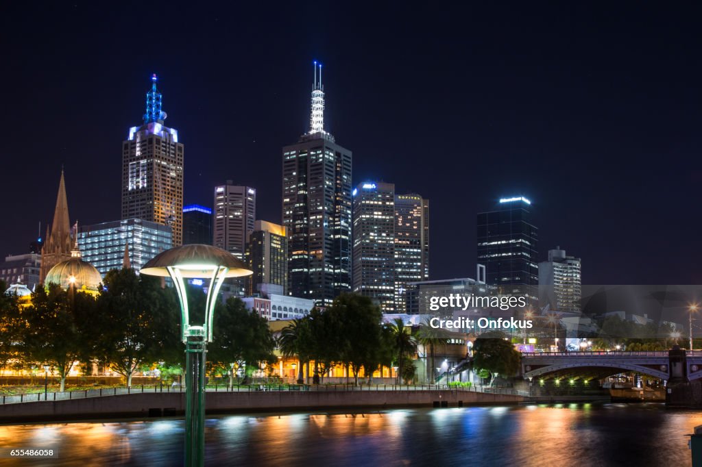 Cityscape of Melbourne at Sunset, Australia