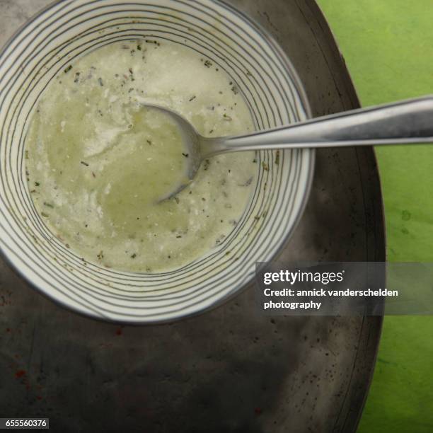 vegetable soup with leek, celery and pak choi. - beige pak fotografías e imágenes de stock