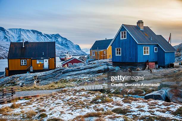 hurtigruten cruise in ukkusissat - greenland stock pictures, royalty-free photos & images