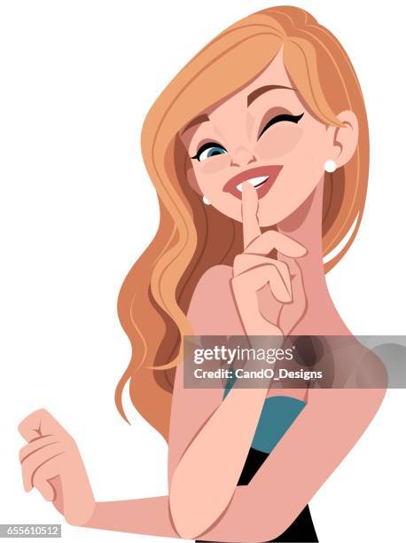 secret girl - blonde woman stock-grafiken, -clipart, -cartoons und -symbole