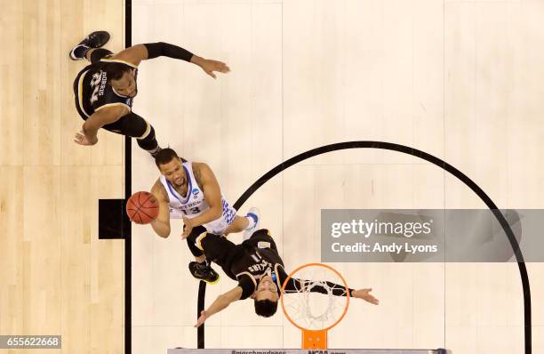 Isiah Briscoe of the Kentucky Wildcats shoots the ball against the Wichita State Shockers during the second round of the NCAA Basketball Tournament...