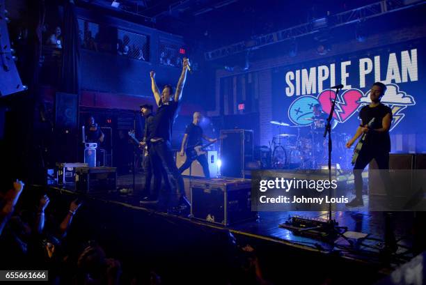 Simple Plan perform during Simple Plan - No Pads, No Helmets...Just Balls 15TH Anniversary Tour at Revolution Live on March 19, 2017 in Fort...