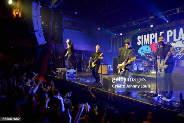 Simple Plan perform during Simple Plan - No Pads, No Helmets...Just Balls 15TH Anniversary Tour at Revolution Live on March 19, 2017 in Fort...
