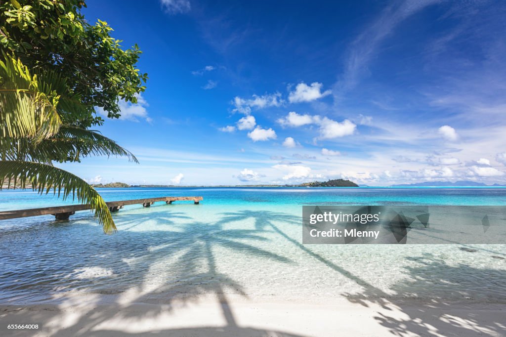 Bora Bora Insel schöne Strand Steg Französisch-Polynesien