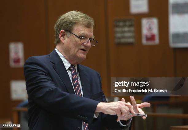 Harland Braun, attorney for Roman Polanski speaks during a hearing for People v. Roman Polanski at Clara Shortridge Foltz Criminal Justice Center on...