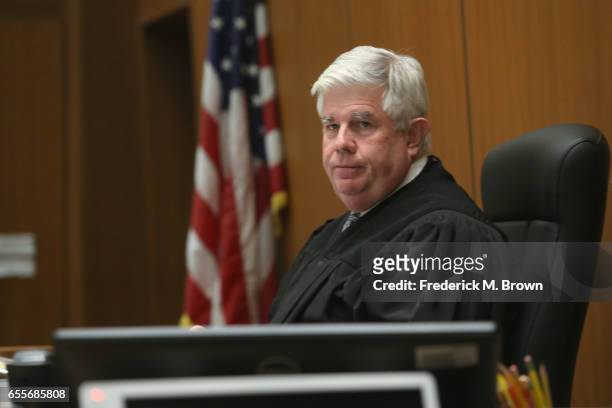 Judge Scott M. Gordon presides during a hearing for People v. Roman Polanski at Clara Shortridge Foltz Criminal Justice Center on March 20, 2017 in...