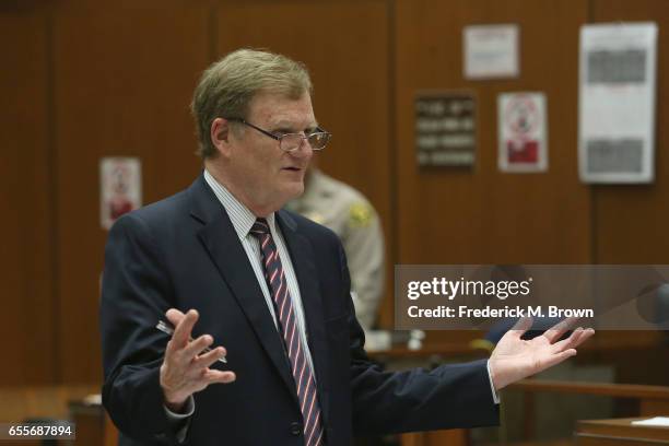 Harland Braun, attorney for Roman Polanski speaks during a hearing for People v. Roman Polanski at Clara Shortridge Foltz Criminal Justice Center on...