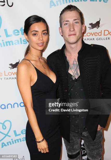 Deserae Rose and actor Talon Reid attend the Let The Animals Live Gala at the Olympic Collection Banquet & Conference Center on March 19, 2017 in Los...