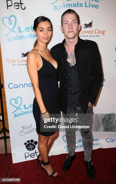 Deserae Rose and actor Talon Reid attend the Let The Animals Live Gala at the Olympic Collection Banquet & Conference Center on March 19, 2017 in Los...