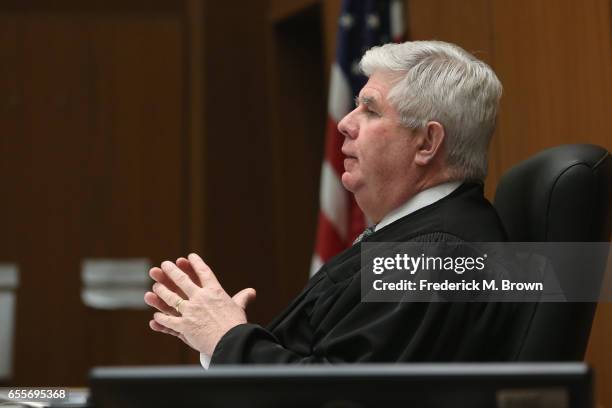 Judge Scott M. Gordon presides during a hearing for People v. Roman Polanski at Clara Shortridge Foltz Criminal Justice Center on March 20, 2017 in...