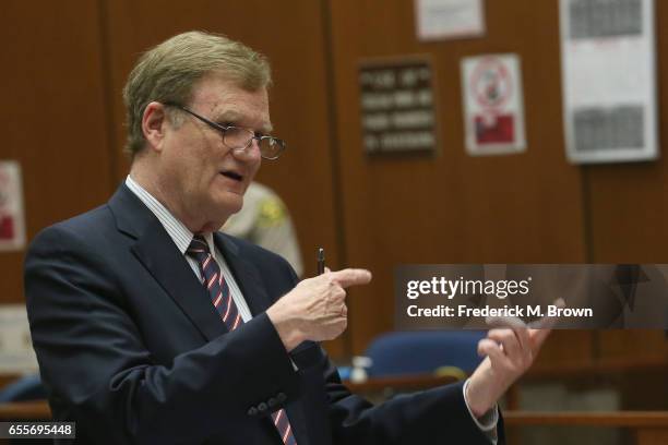 Harland Braun, attorney for Roman Polanski speaks during a hearing for People v. Roman Polanski at Clara Shortridge Foltz Criminal Justice Center on...