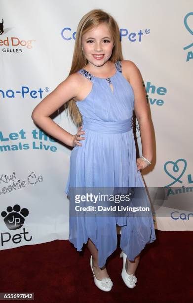 Actress Aspen Quintana attends the Let The Animals Live Gala at the Olympic Collection Banquet & Conference Center on March 19, 2017 in Los Angeles,...