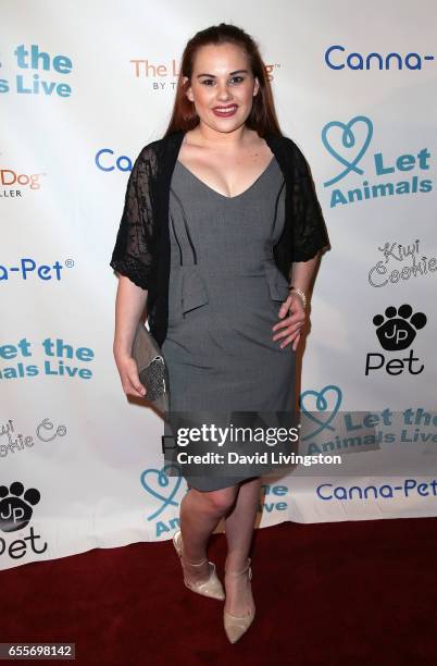 Actress Hayley Gripp attends the Let The Animals Live Gala at the Olympic Collection Banquet & Conference Center on March 19, 2017 in Los Angeles,...