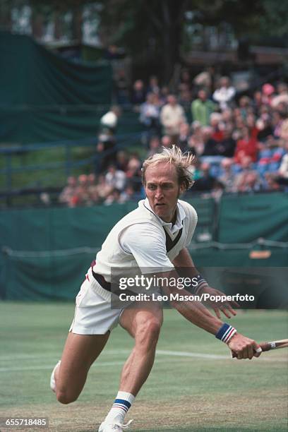 American tennis player Stan Smith pictured during competition in the Grand Prix Super Series Nottingham Open tennis tournament in Nottingham, England...