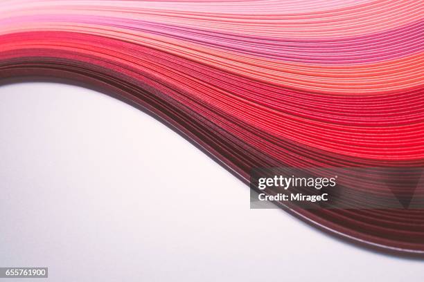 Colorful Paper Stripes Wave Shape, Red and Pink Color
