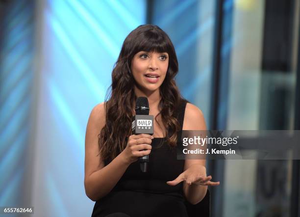 Actress Hannah Simone attends Build Series at Build Studio on March 20, 2017 in New York City.