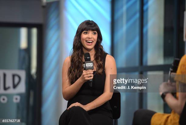 Actress Hannah Simone attends Build Series at Build Studio on March 20, 2017 in New York City.