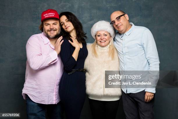 Actress Jenny Slate, actor Jack Black, actress Jacki Weaver, actor Willie Garson, from the film The Polka King, are photographed at the 2017 Sundance...