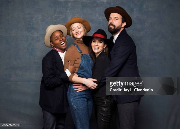 Director Janicza Bravo, actress Judy Greer, actress Shiri Appleby, actor Brett Gelman, from the film Lemon, are photographed at the 2017 Sundance...