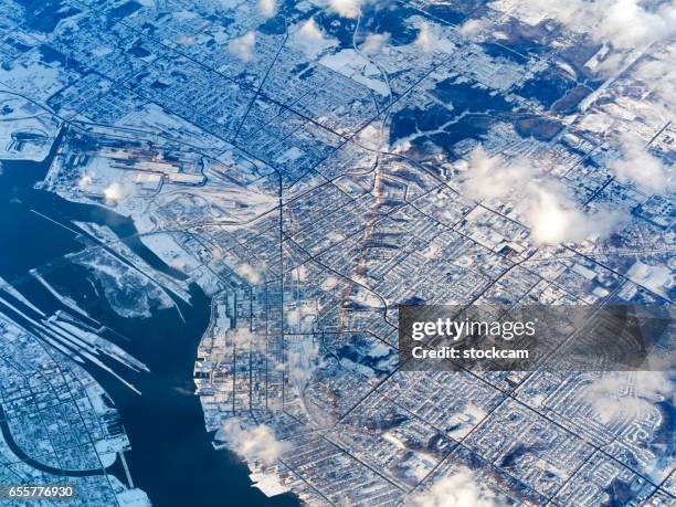 581 Aerial View Canadian Border Stock Photos and High-Res Images