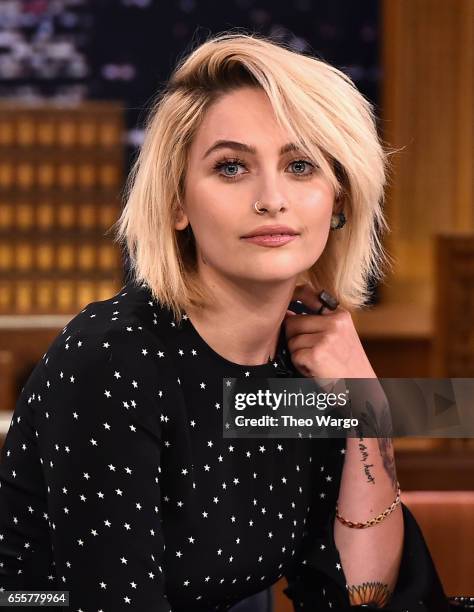 Paris Jackson Visits "The Tonight Show Starring Jimmy Fallon" at Rockefeller Center on March 20, 2017 in New York City.