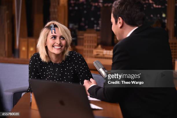 Paris Jackson Visits "The Tonight Show Starring Jimmy Fallon" at Rockefeller Center on March 20, 2017 in New York City.