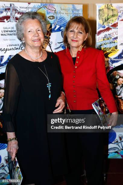 Anne-Aymone Giscard d'Estaing and President of "Enfance Majuscule", Patricia Chalon attend the "Enfance Majuscule 2017" Charity Gala for the benefit...