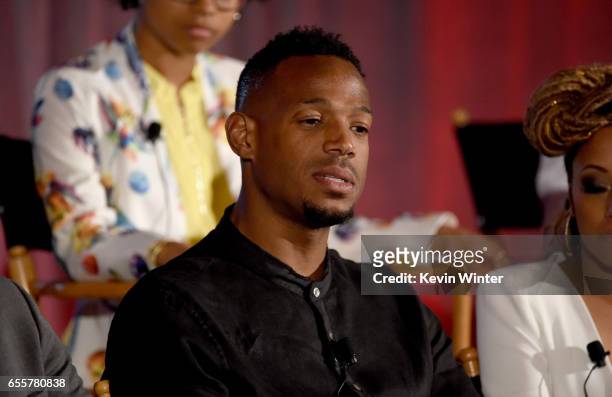 Actor/executive producer Marlon Wayans of "Marlon" speaks onstage during the 2017 NBCUniversal Summer Press Day at The Beverly Hilton Hotel on March...