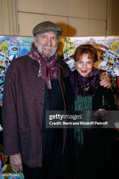 Jean-Pierre Marielle and his wife Agathe Natanson attend the "Enfance Majuscule 2017" Charity Gala for the benefit of abused childhood. Held at Salle...