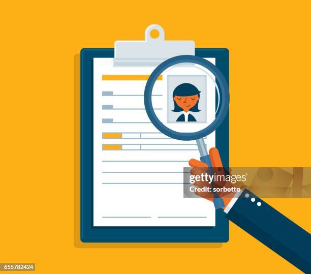 resume analysis - cv stock illustrations