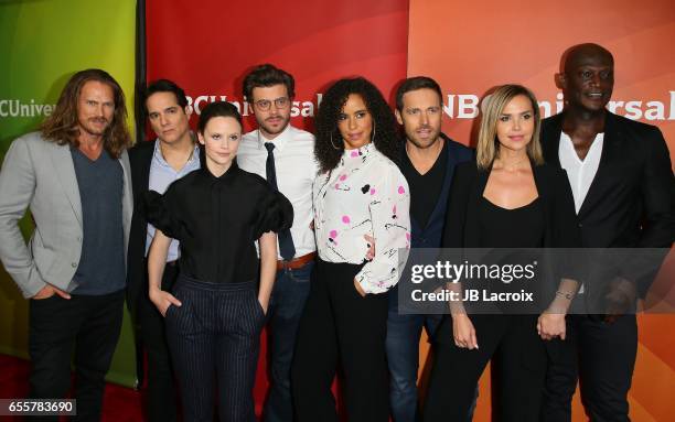 Lemon, Brendan Fehr, Jill Flint, Robert Bailey Jr., Scott Wolf and Eoin Macken attend the 2017 NBCUniversal Summer Press Day on March 20, 2017 in...