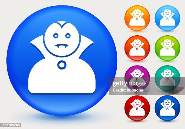 dracula icon on shiny color circle buttons - dracula stock illustrations