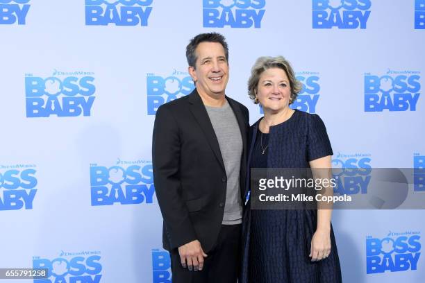 Producers Christopher DeFaria and Bonnie Arnold attends "The Boss Baby" New York Premiere at AMC Loews Lincoln Square 13 theater on March 20, 2017 in...