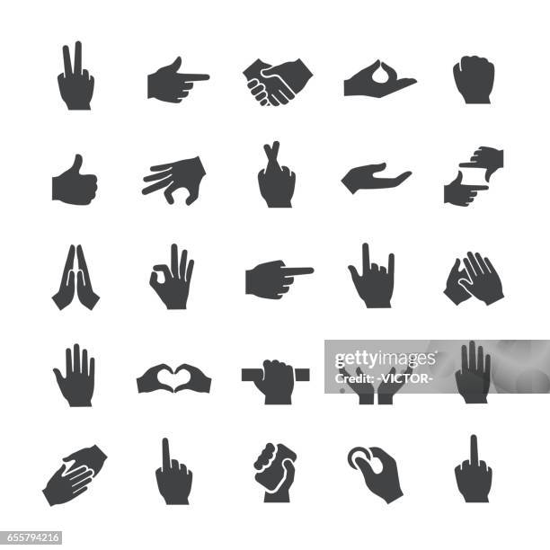 illustrations, cliparts, dessins animés et icônes de main et gestes icons - série smart - main noire