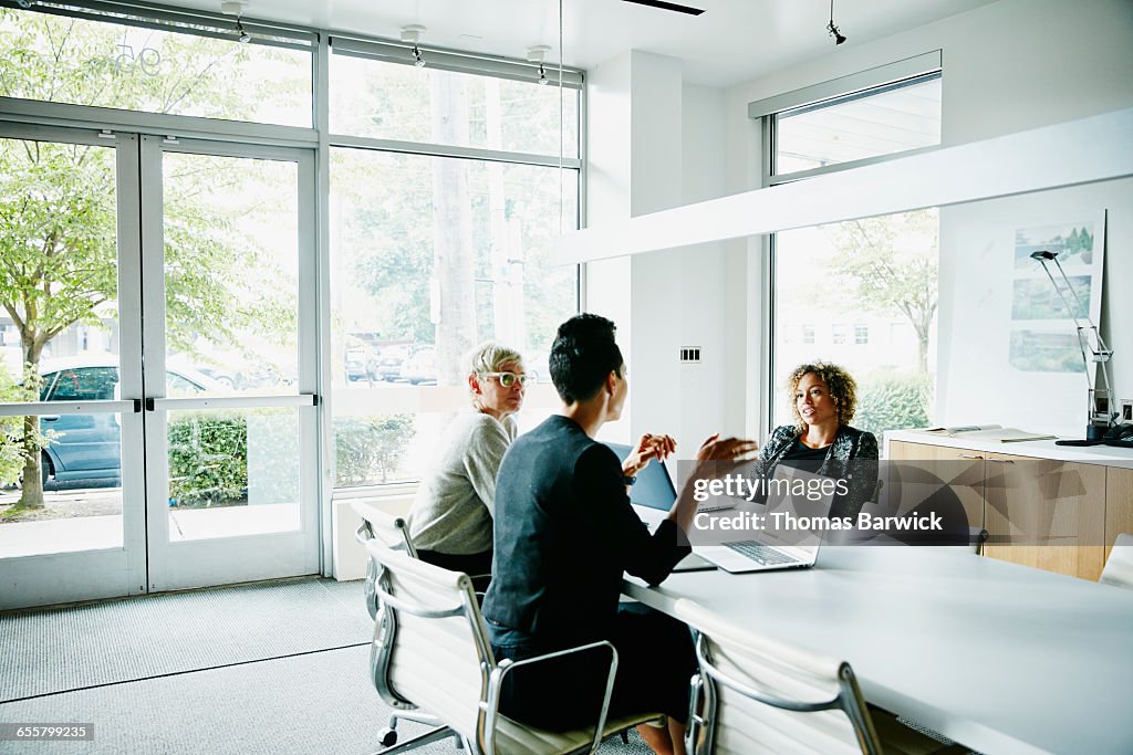 Businesswoman presenting project ideas