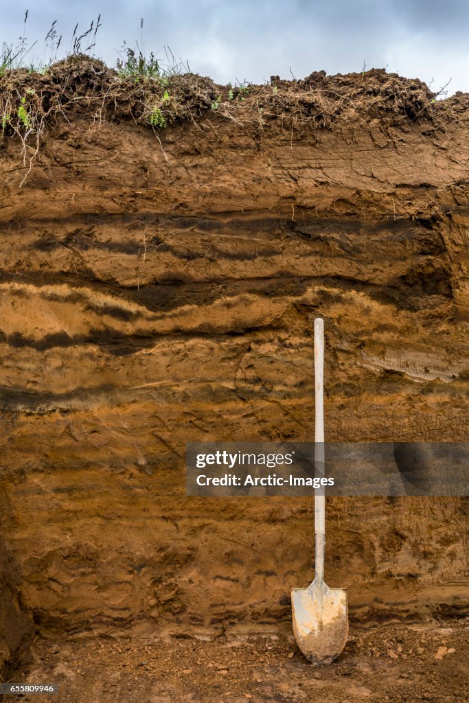 Shovel by Layers of Earth, Iceland