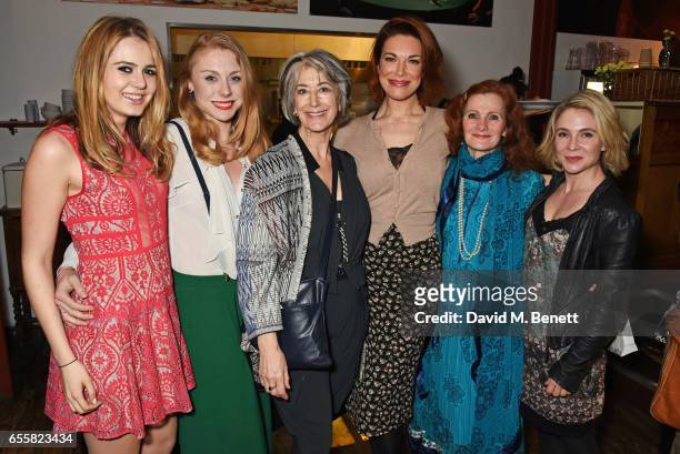 Grace Link, Kelly Price, Maureen Lipman, Hannah Waddingham, Nicola Sloane and Kaisa Hammarlund attend the press night performance of "Love in...