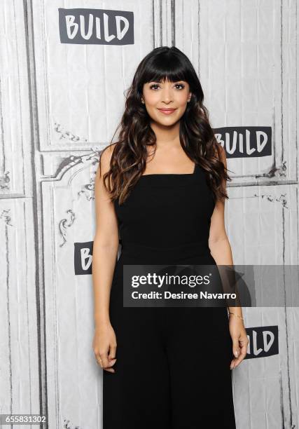 Actress Hannah Simone attends Build Series to discuss 'Kicking & Screaming' at Build Studio on March 20, 2017 in New York City.