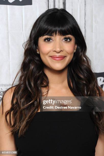 Actress Hannah Simone attends Build Series to discuss 'Kicking & Screaming' at Build Studio on March 20, 2017 in New York City.